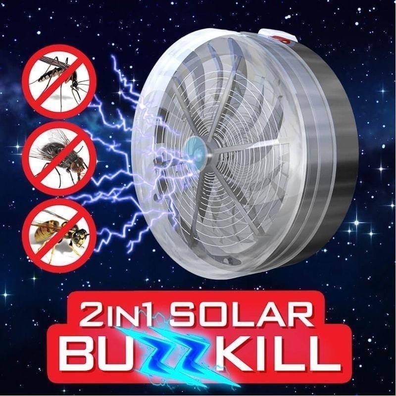 Solar Powered Buzz UV Lamp Light Fly Insect Bug Mosquito Kill Zapper Killer CHZ 